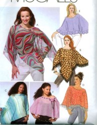 4840 McCalls FRINGE OR NOT SHAPED PONCHOS, CAPELET, FLOWER PATTERN 16-26 or 4-14 Choice Uncut